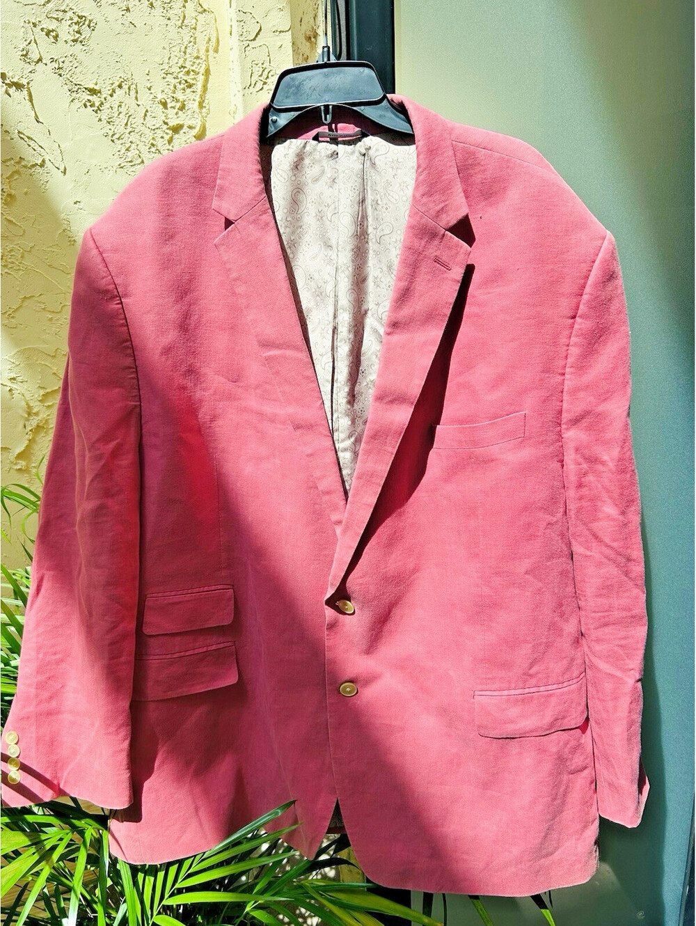 Ralph Lauren 100% Linen Blazer Sport Coat Jacket Coral Pink Size 52R Big & Tall